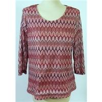 M&S Classics Pink/Rust Mix 3/4 Sleeved Top Size 14