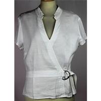 ms marks spencer cream ivory wraparound top