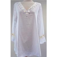 M&S Marks & Spencer - White - Long sleeved Tunic - UK 14