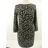 M&S Collection Size 8 Grey and Black Leopard Print Dress