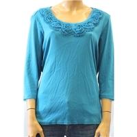 M&S Size 22 Teal Blue Long-Sleeved Top
