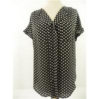 M&S Collection Size 8 Black and Cream Spotted Loose Top