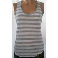 M&S Limited Collection Grey and White Striped Size 10 Vest