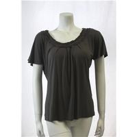 M&S Size 14 Grey Stone Ruffle Top M&S Marks & Spencer - Size: 14 - Grey - T-Shirt