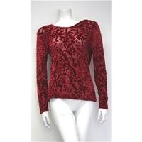 M&S Size 16 Red Velvet Swirl Top M&S Marks & Spencer - Size: 16 - Red - Long sleeved shirt