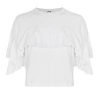 MSGM Ruffle Cropped T Shirt