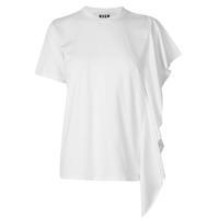 MSGM Ruffle Drape Side T Shirt