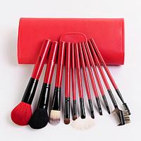 MSQ 11 Makeup Brushes Set Goat Hair Hypoallergenic / Portable / Professional / Travel / Full Coverage / Eco-friendly / Limits bacteria Wood