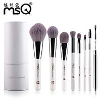 MSQ 8pcs Makeup Brushes set Hypoallergenic/Limits bacteria Fiber White Blush brush Shadow/Brow/Lip/Eyeliner Brush Makeup Kit Cosmetic Brushes
