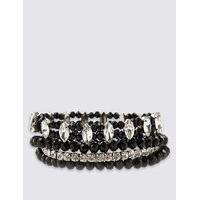 M&S Collection Diamanté Multi-Strand Sparkle Stretch Bracelet