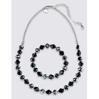 M&S Collection Assorted Multi-Faceted Sparkling Bead Necklace & Bracelet Set