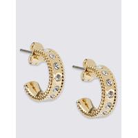 M&S Collection Gold Plated Diamanté Hoop Earrings