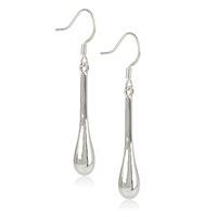 M&S Collection Silver Plated Smooth Baton Drop Earrings