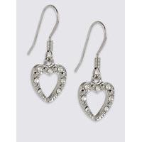 M&S Collection Diamanté Sparkle Heart Drop Earrings