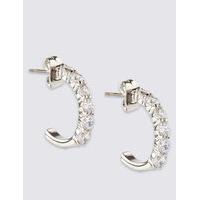 ms collection platinum plated diamant hoop earrings