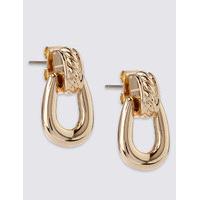 ms collection gold plated loop drop earrings