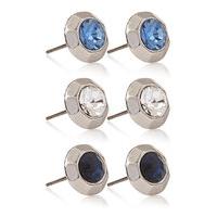 ms collection diamant facet stud earrings set