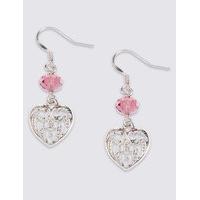 M&S Collection Multi-Faceted Bead Heart Drop Earrings