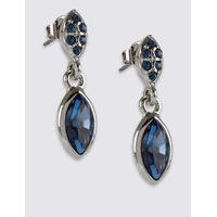 M&S Collection Pavé Navette Diamanté Drop Earrings MADE WITH SWAROVSKI ELEMENTS