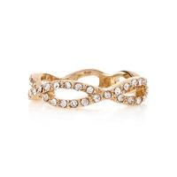 M&S Collection Gold Plated Diamanté Eye Ring