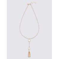 M&S Collection Gold Plated Circle Tassel Necklace