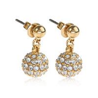 ms collection gold plated diamant snowball drop earrings