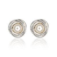 M&S Collection Pearl Effect Twisted Knot Stud Earrings