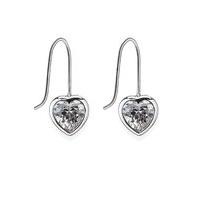 ms collection platinum plated heart bezel drop earrings