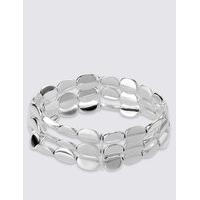 M&S Collection Silver Plated Twist Nugget Stretch Bracelet