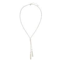 ms collection silver plated toggle tassel necklace