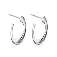 ms collection silver plated long twist hoop earrings