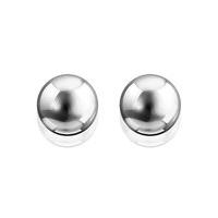 ms collection silver plated ball stud earrings