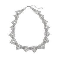 ms collection silver plated ball chain collar necklace