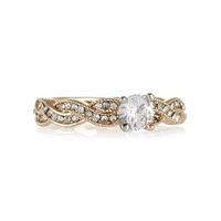 ms collection gold plated pave twist floral diamant ring