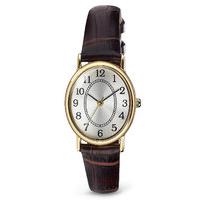 ms collection oval face classic strap watch