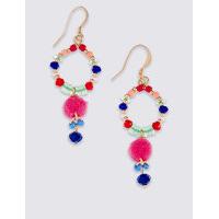 M&S Collection Pom Pom Drop Earrings