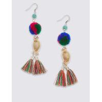 M&S Collection Pom Pom Drop Earrings