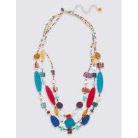 M&S Collection Flat Wood Triple Layer Necklace