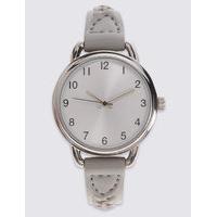 ms collection round face plaited strap watch