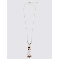 M&S Collection Seed Bead Tassel Pendant Necklace