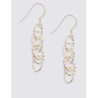 M&S Collection Silver Plated Textured Link Drop Earrings