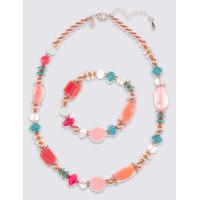 ms collection luxe beaded necklace bracelet set