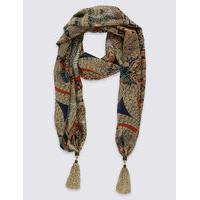 M&S Collection Abstract Print Scarf Necklace