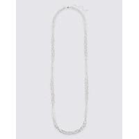 ms collection silver plated textured link necklace