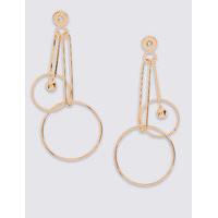 M&S Collection Double Circle Ball Drop Earrings