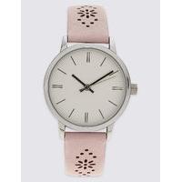 M&S Collection Round Face Cut Out Strap Watch