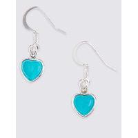 ms collection silver plated heart drop earrings