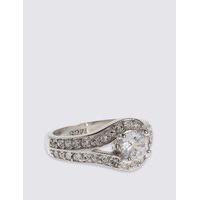 M&S Collection Platinum Plated Loop Solitaire Ring