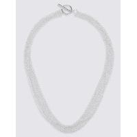 M&S Collection Silver Plated Multi Chain Necklace