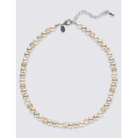 ms collection pearl effect collar necklace